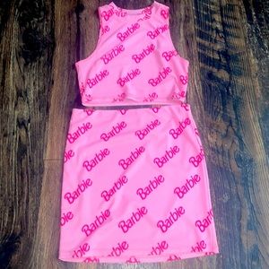 Barbie crop top and skirt set